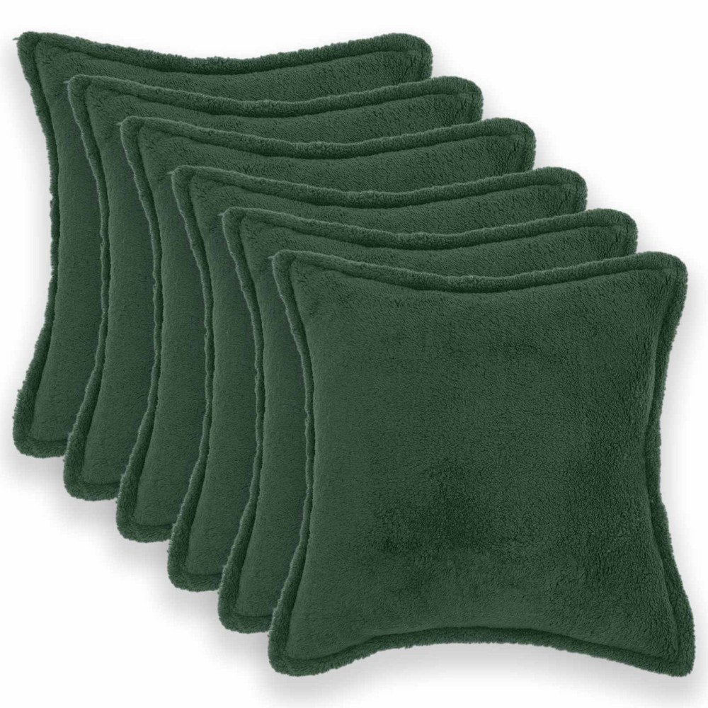 vidaXL Kuddöverdrag 6 st HOUTEN Mörkgrön 50 x 50 cm Bouclé
