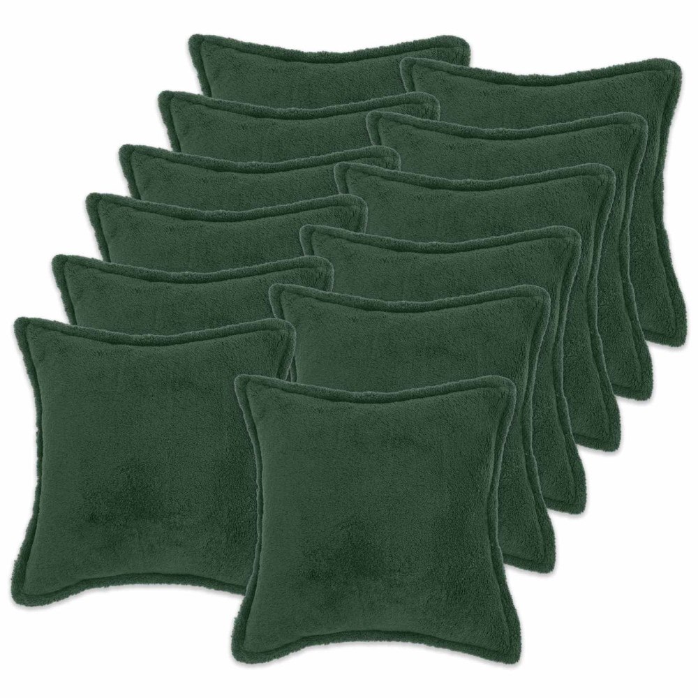 vidaXL Kuddöverdrag 12 st HOUTEN Mörkgrön 50 x 50 cm Bouclé