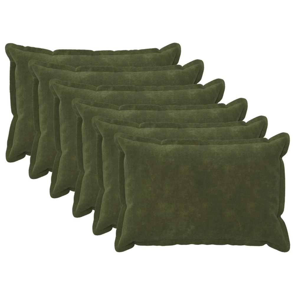 vidaXL Kuddöverdrag 6 st HOUTEN Grön 50 x 70 cm Mikrofiber Fleece