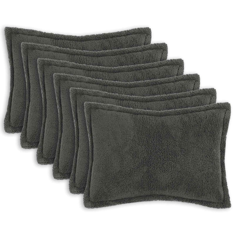 vidaXL Kuddöverdrag 6 st HOUTEN Mörkgrå 50 x 70 cm Bouclé