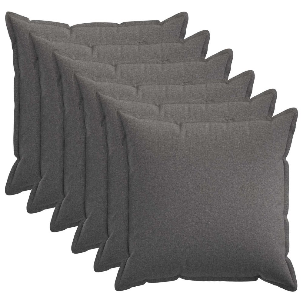 vidaXL Kuddöverdrag 6 st HOUTEN Ljusgrå 55 x 55 cm Faux Linne