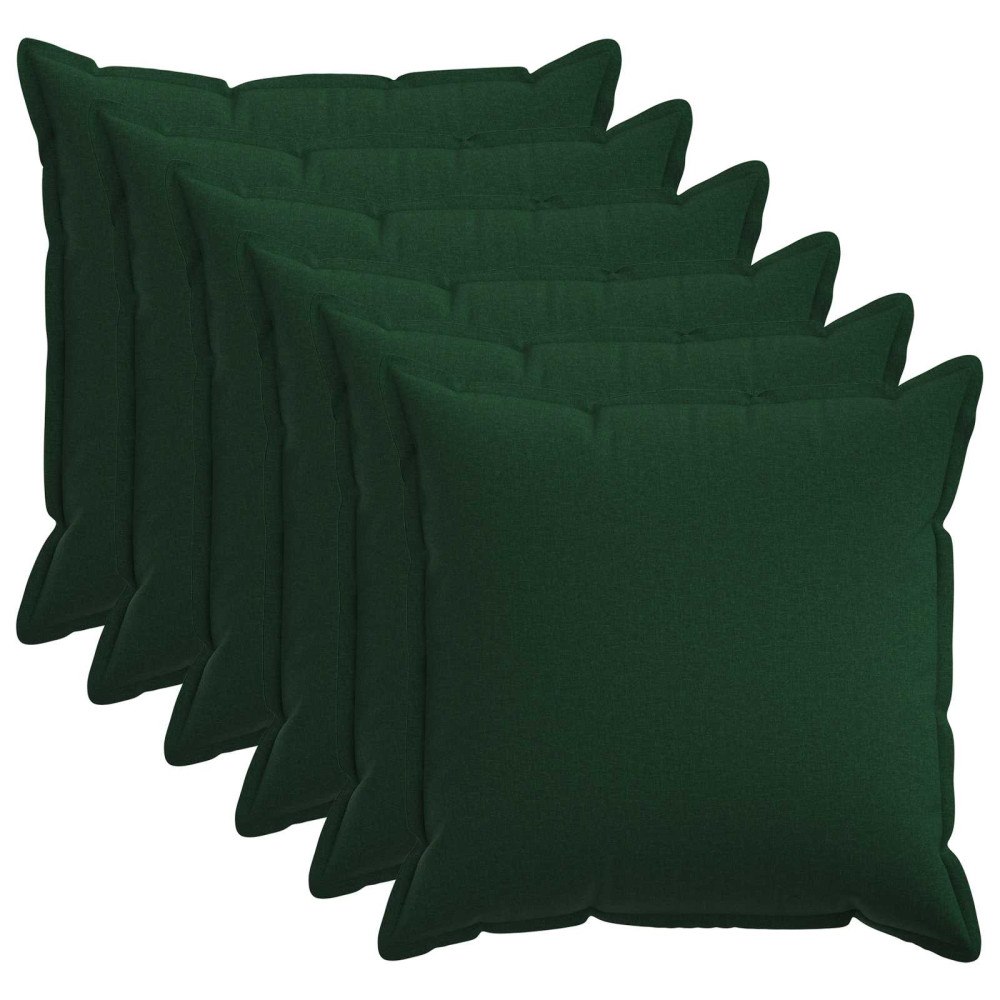 vidaXL Kuddöverdrag 6 st HOUTEN Mörkgrön 55 x 55 cm Faux Linne