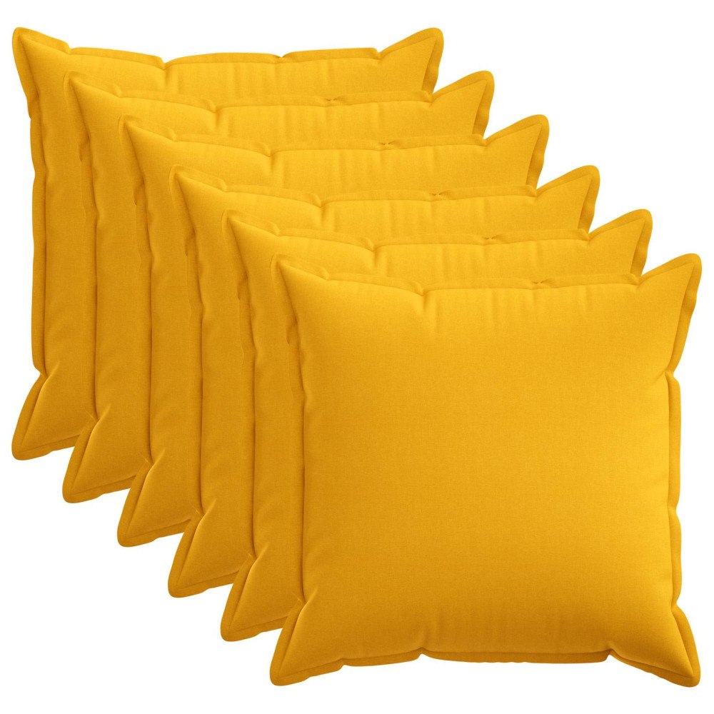 vidaXL Kuddöverdrag 6 st HOUTEN Ljusgul 55 x 55 cm Faux Linne