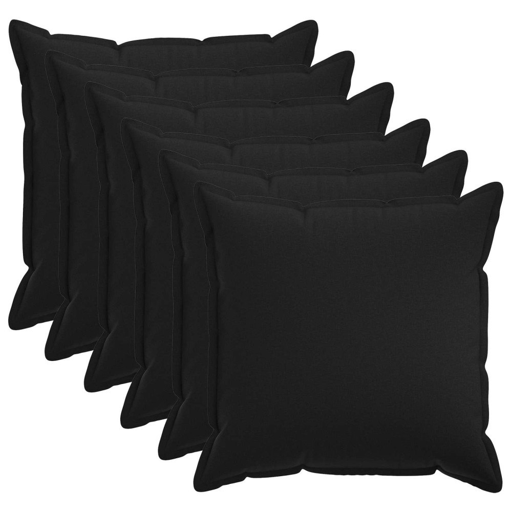 vidaXL Kuddöverdrag 6 st HOUTEN Svart 60 x 60 cm Faux Linne