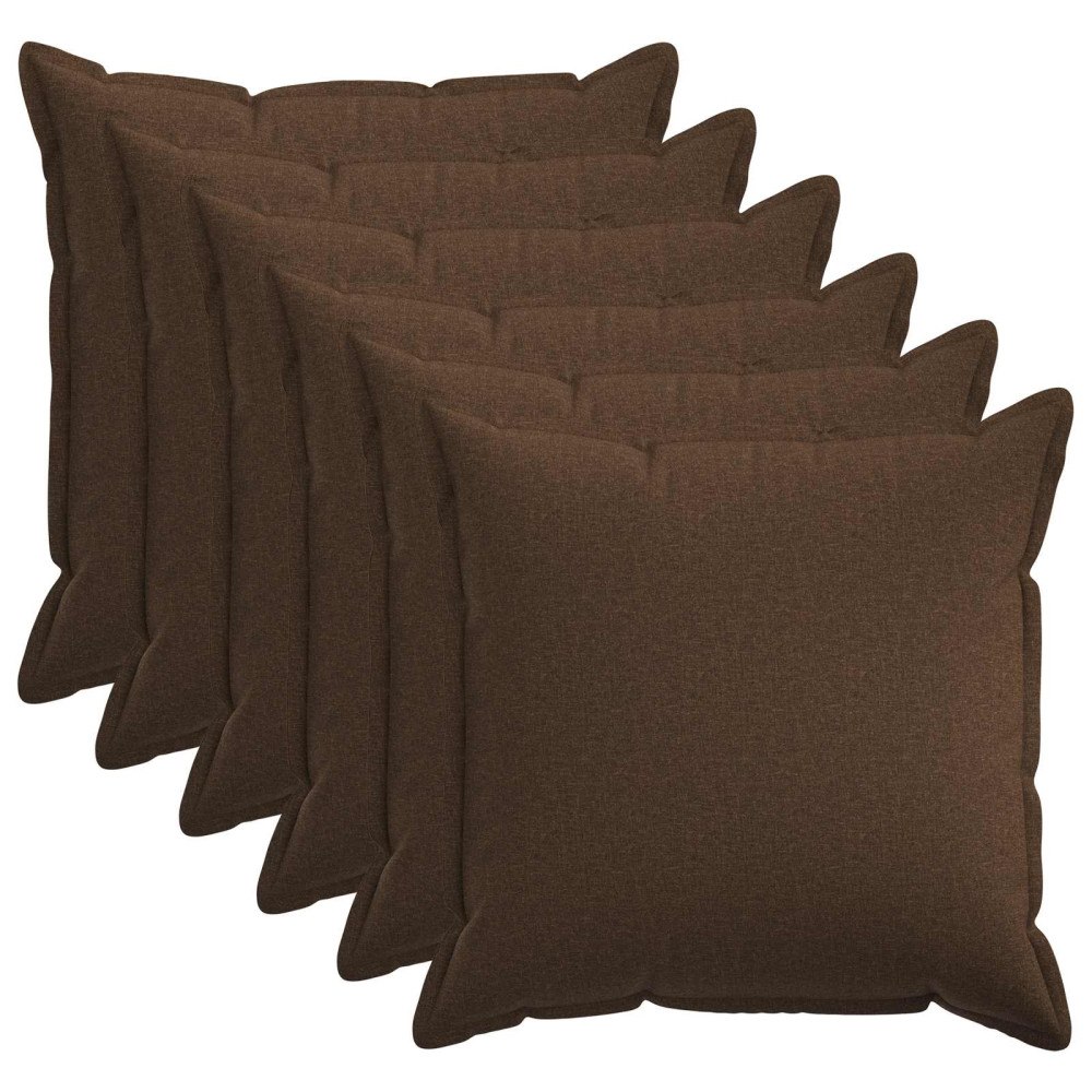 vidaXL Kuddöverdrag 6 st HOUTEN Brun 60 x 60 cm Faux Linne