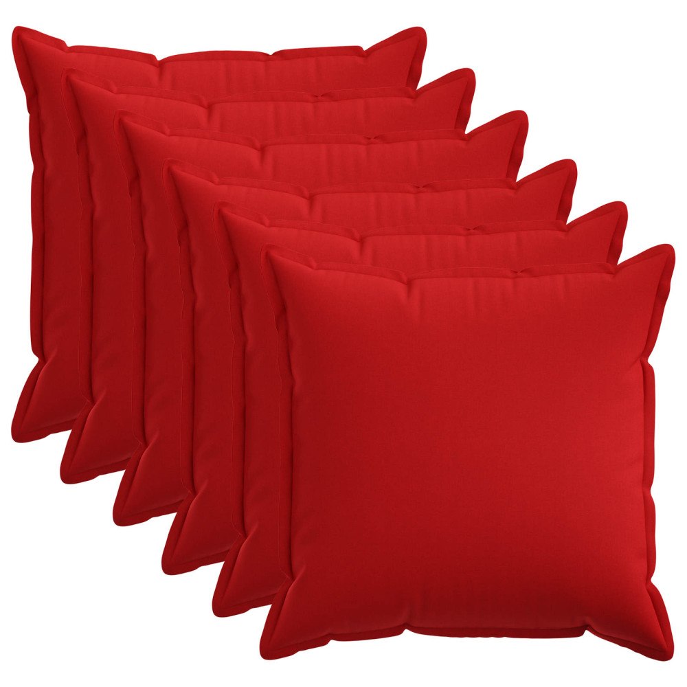 vidaXL Kuddöverdrag 6 st HOUTEN Röd 60 x 60 cm Faux Linne