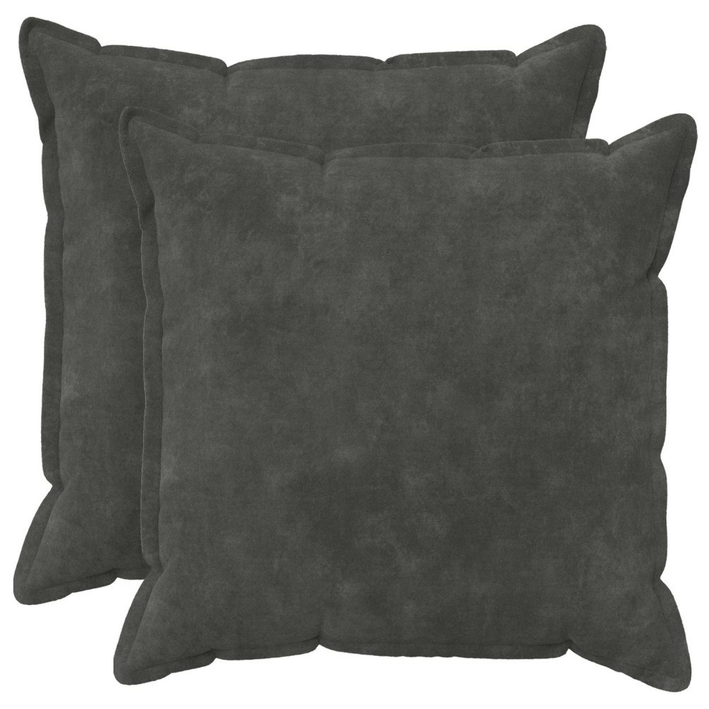 vidaXL Kuddöverdrag 2 st HOUTEN Antracit 60 x 60 cm Mikrofiber Fleece