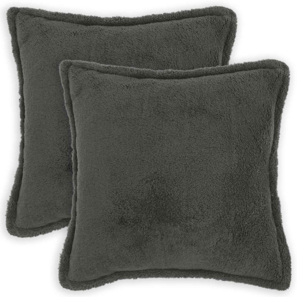 vidaXL Kuddöverdrag 2 st HOUTEN Mörkgrå 60 x 60 cm Bouclé