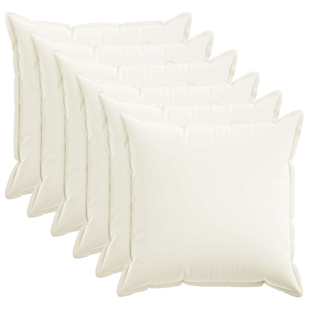 vidaXL Kuddöverdrag 6 st HOUTEN Vit 65 x 65 cm Faux Linne