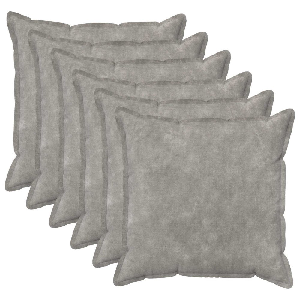 vidaXL Kuddöverdrag 6 st HOUTEN Ljusgrå 65 x 65 cm Mikrofiber Fleece