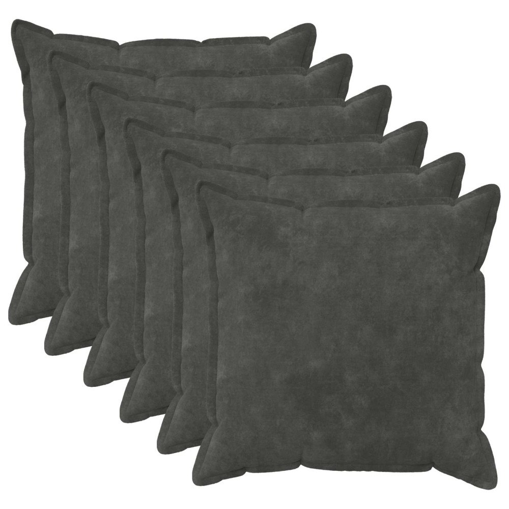 vidaXL Kuddöverdrag 6 st HOUTEN Antracit 70 x 70 cm Mikrofiber Fleece