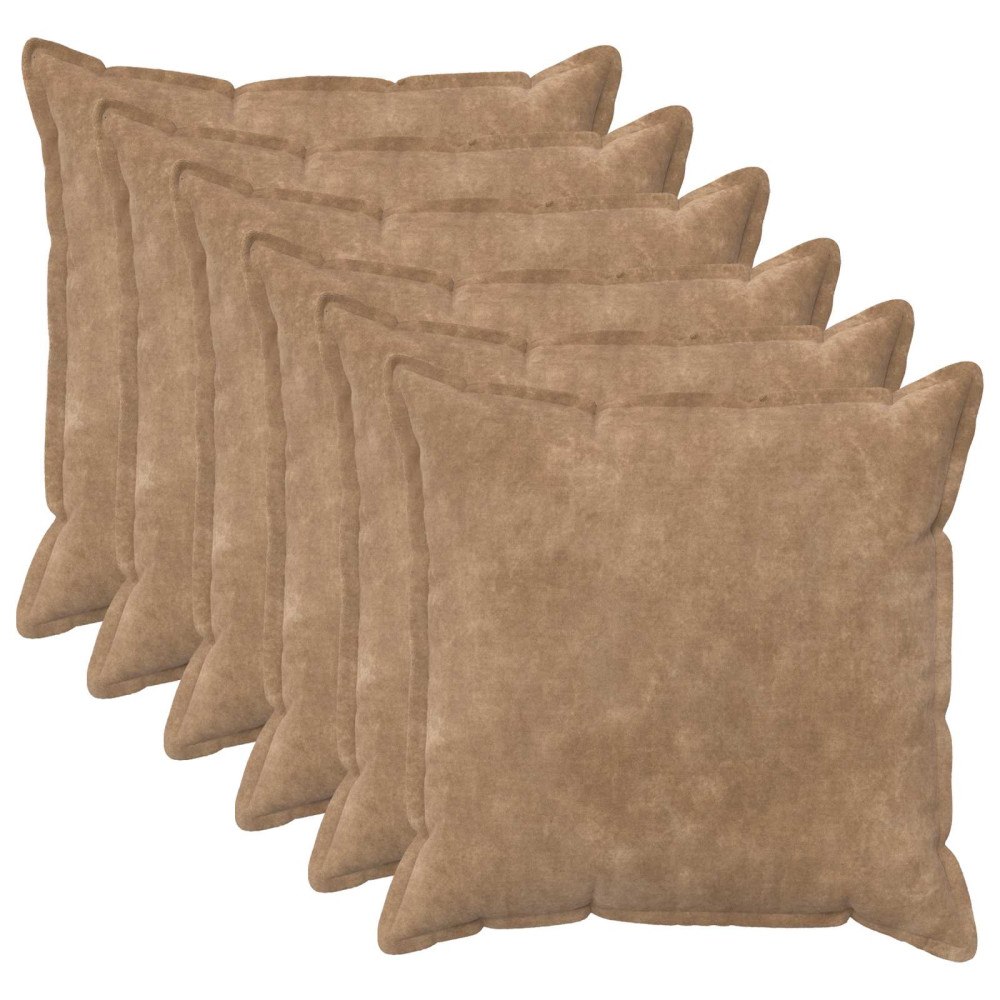 vidaXL Kuddöverdrag 6 st HOUTEN Taupe 70 x 70 cm Mikrofiber Fleece
