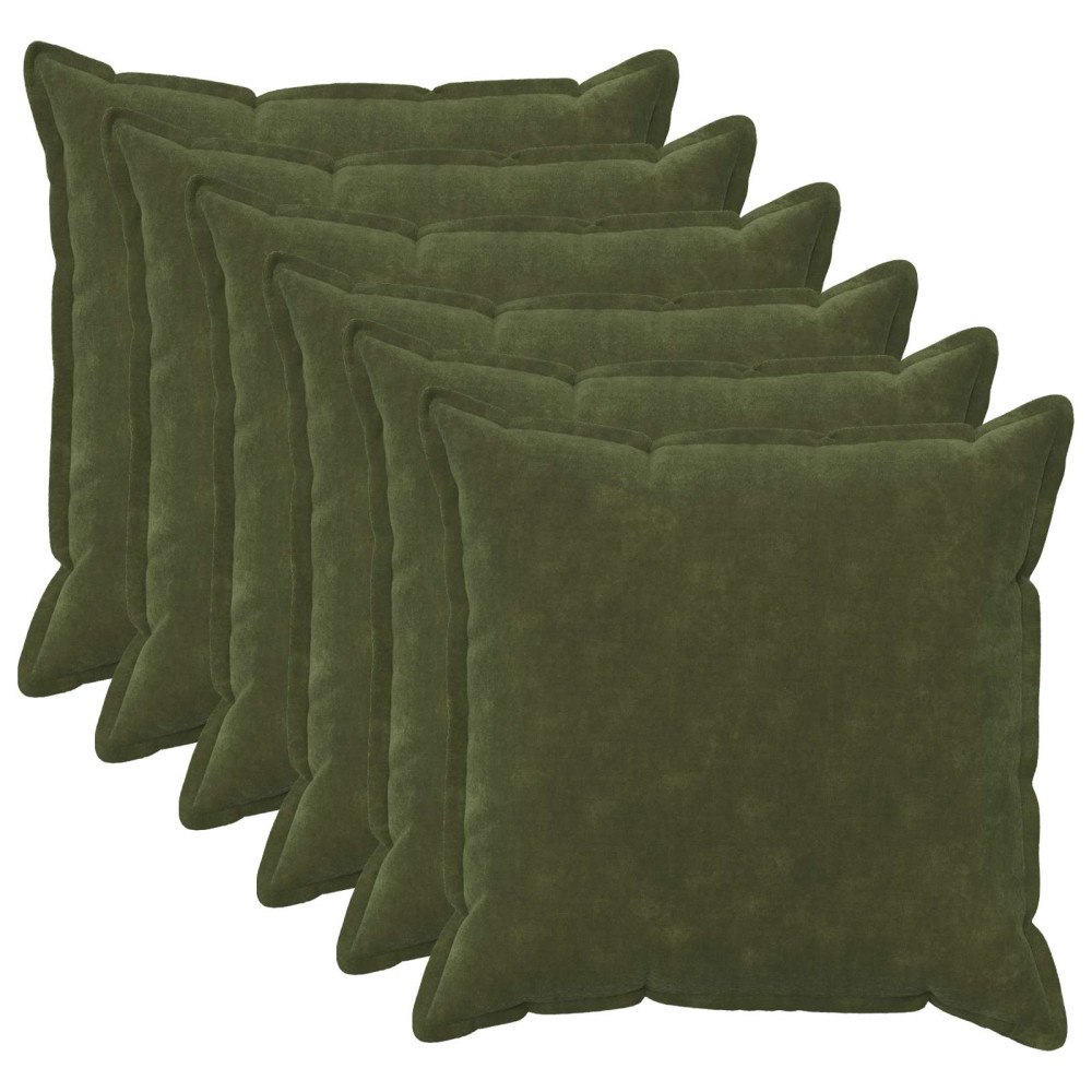vidaXL Kuddöverdrag 6 st HOUTEN Grön 70 x 70 cm Mikrofiber Fleece