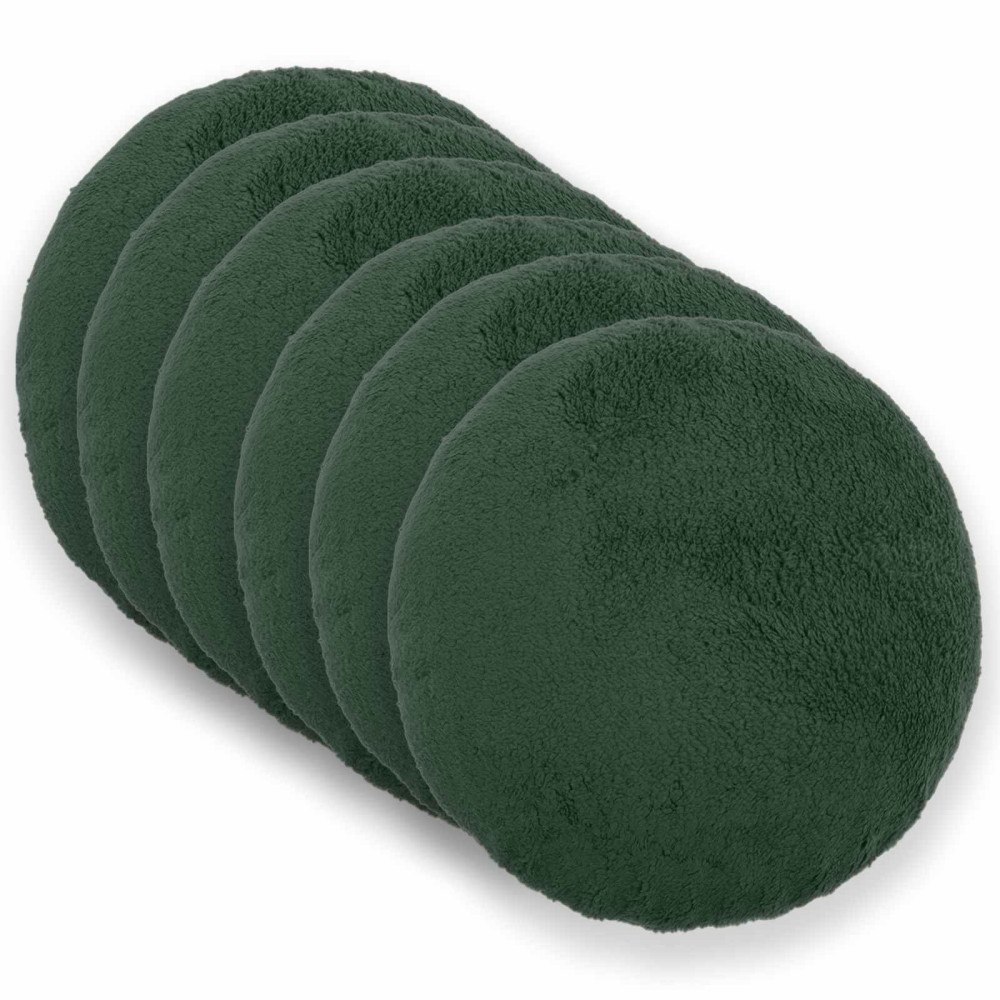 vidaXL Kuddöverdrag 6 st HEERLEN Mörkgrön Ø 40 cm Bouclé