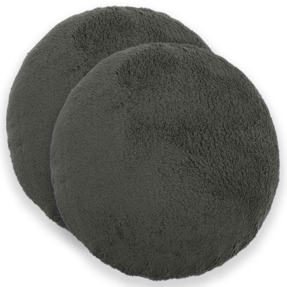 vidaXL Kuddöverdrag 2 st HEERLEN Mörkgrå Ø 60 cm Bouclé