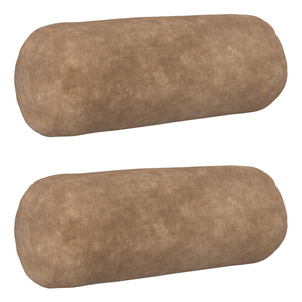 vidaXL Kuddöverdrag 2 st HEERLEN Taupe Ø 15 x 40 cm Mikrofiber Fleece