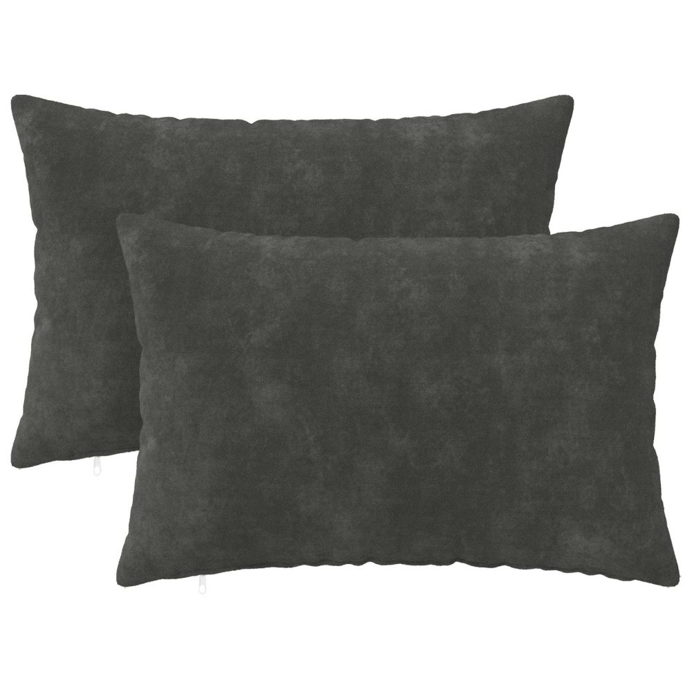 vidaXL Kudde med kudde HEERLEN 2 st Antracit Mikrofiber Fleece