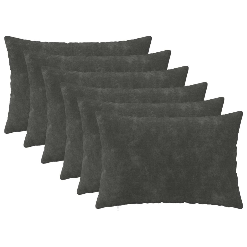 vidaXL Kudde med kudde HEERLEN 6 st Antracit Mikrofiber Fleece