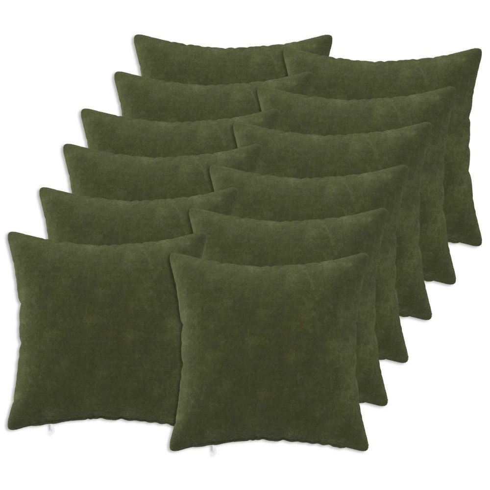 vidaXL Kudde med kudde HEERLEN 12 st Grön Mikrofiber Fleece
