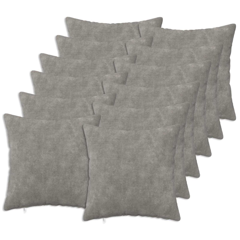 vidaXL Kudde med kudde HEERLEN 12 st Ljusgrå Mikrofiber Fleece