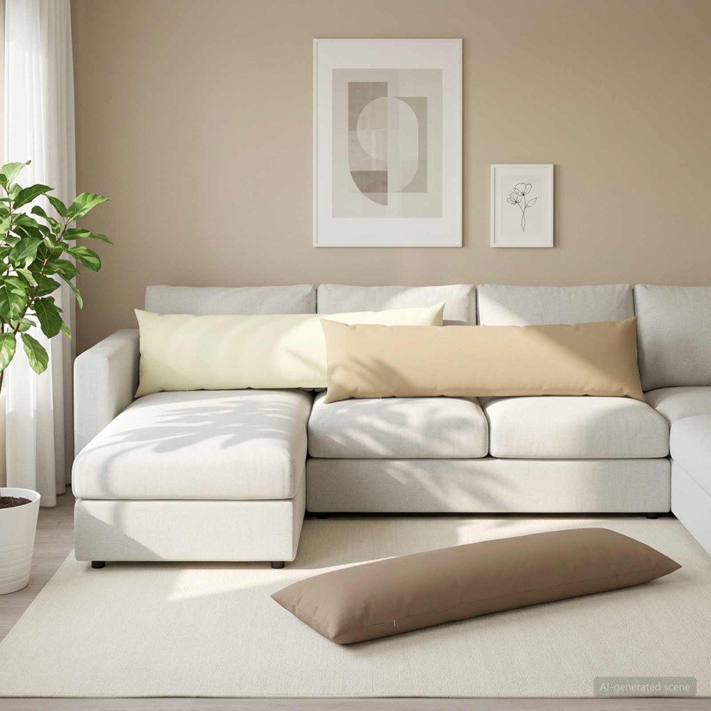 vidaXL Kudde med kudde HEERLEN Beige 40 x 145 cm Polyester