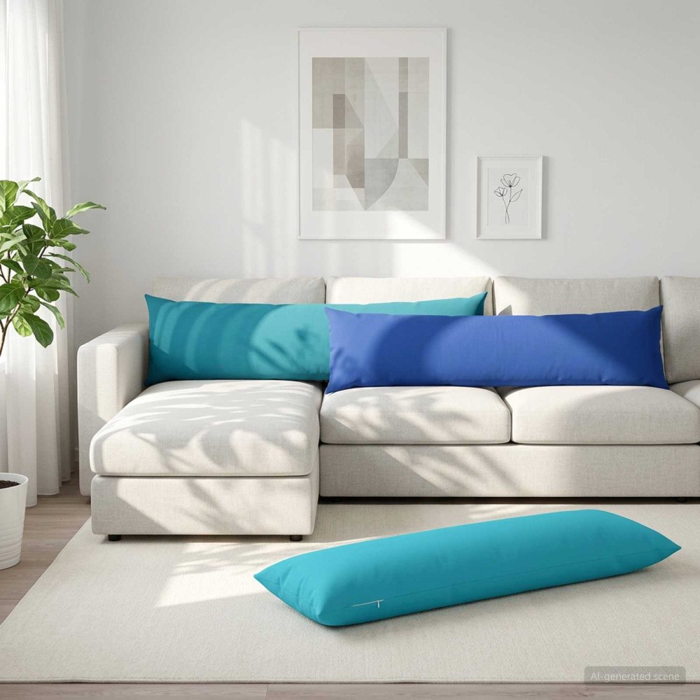 vidaXL Kudde med kudde HEERLEN Ljusblå 40 x 145 cm Polyester