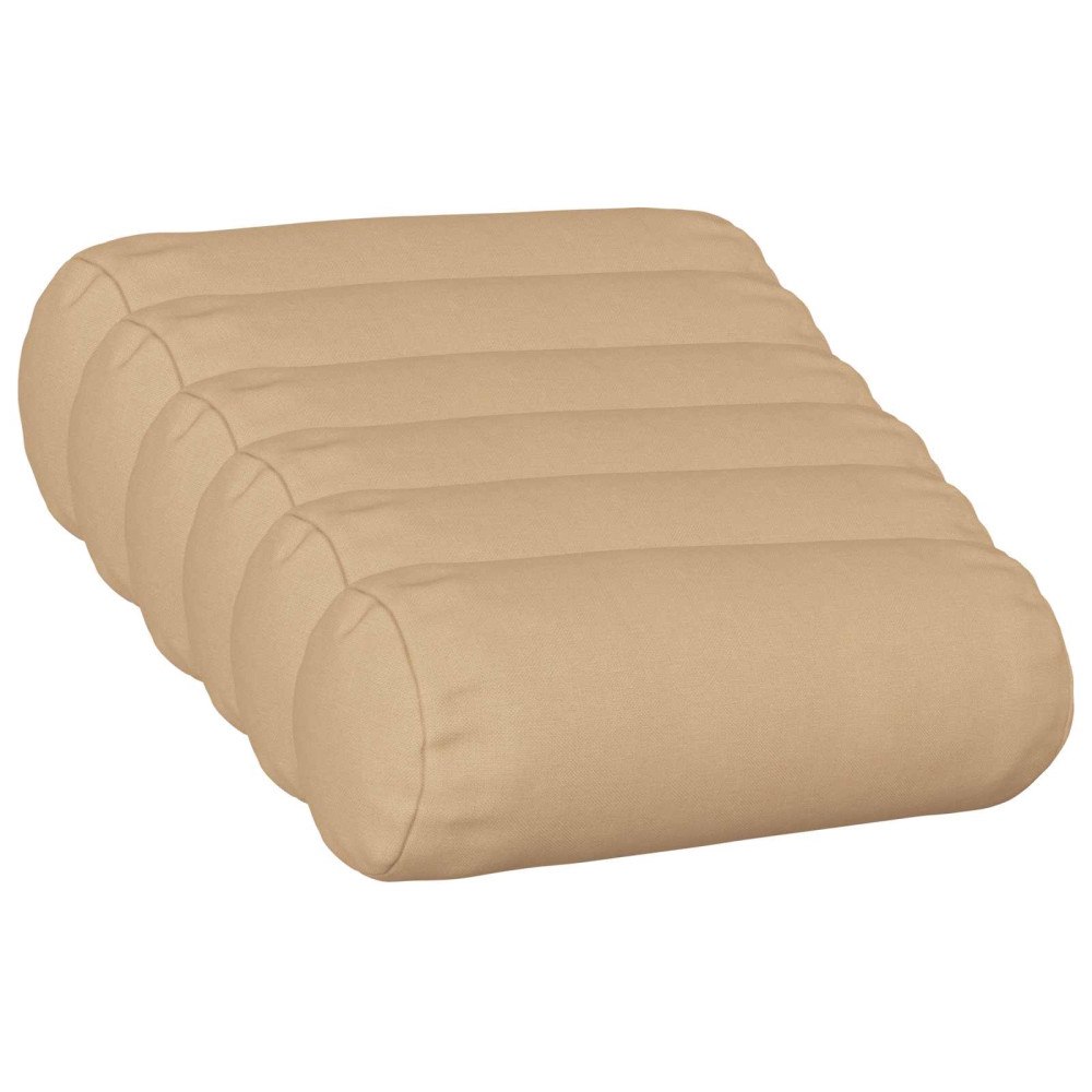 vidaXL Kudde med kudde HEERLEN 6 st Gräddvit Tyg