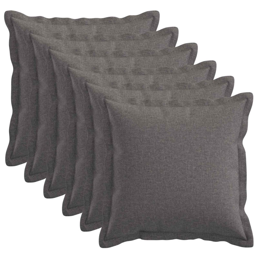 vidaXL Kudde med kudde HOUTEN 6 st Ljusgrå Faux Linne