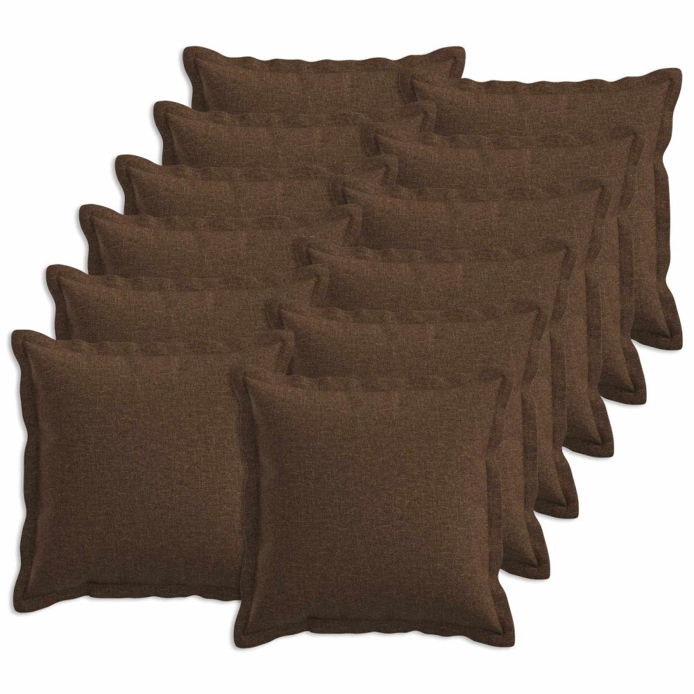 vidaXL Kudde med kudde HOUTEN 12 st Brun Faux Linne