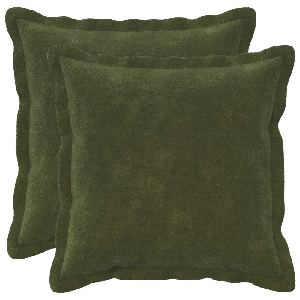 vidaXL Kudde med kudde HOUTEN 2 st Grön Mikrofiber Fleece