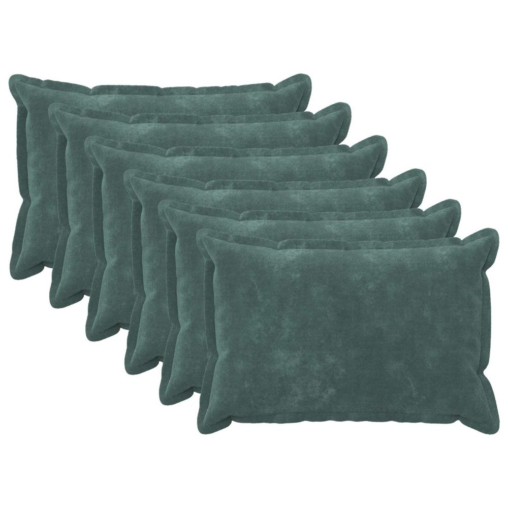 vidaXL Kudde med kudde HOUTEN 6 st HavBlå Mikrofiber Fleece
