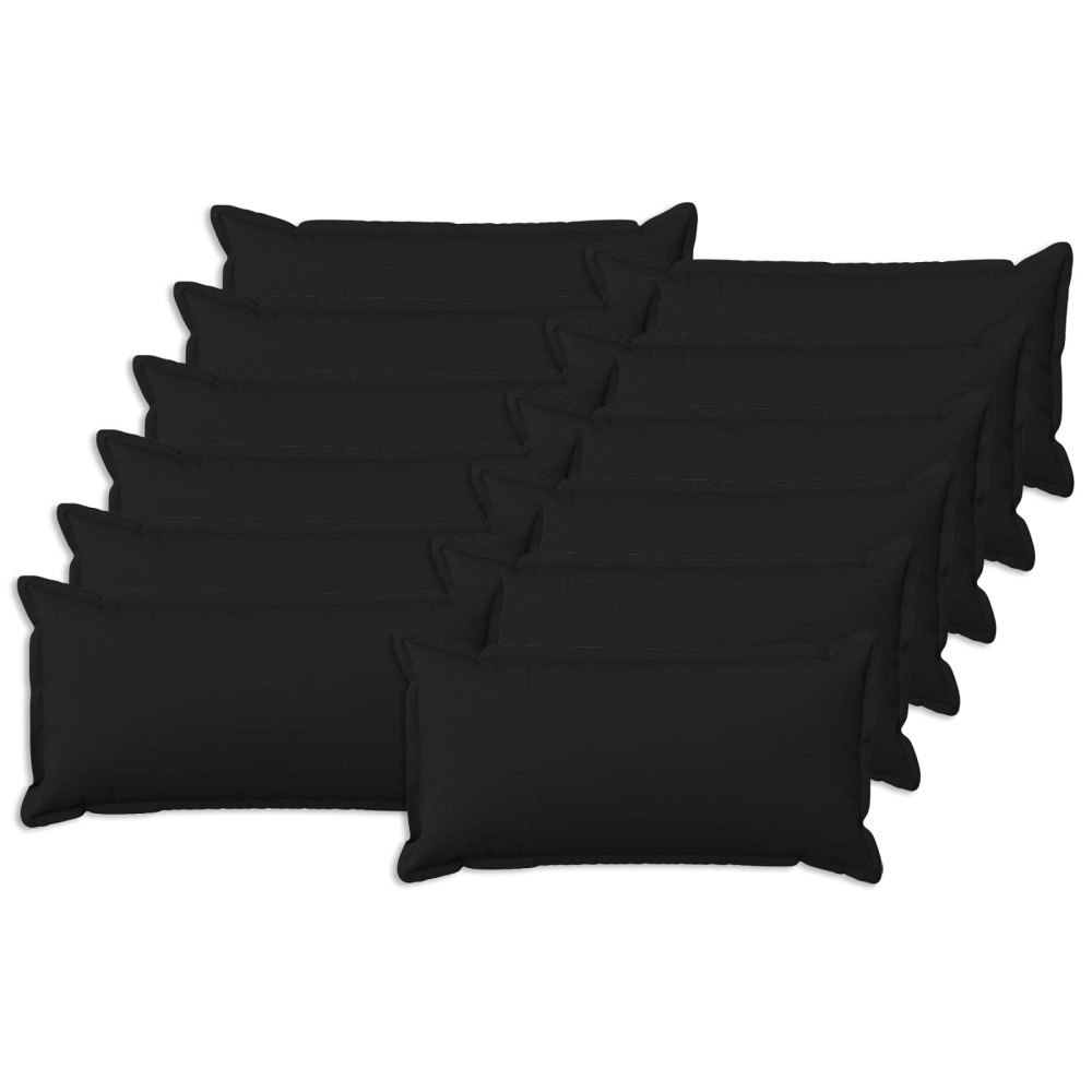 vidaXL Kudde med kudde HOUTEN 12 st Svart Faux Linne