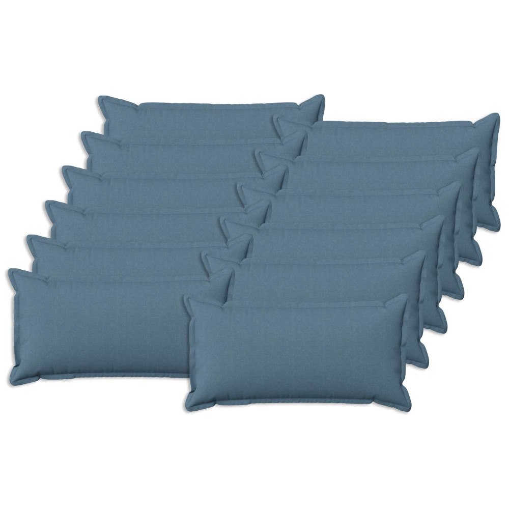 vidaXL Kudde med kudde HOUTEN 12 st Jeansblå Faux Linne