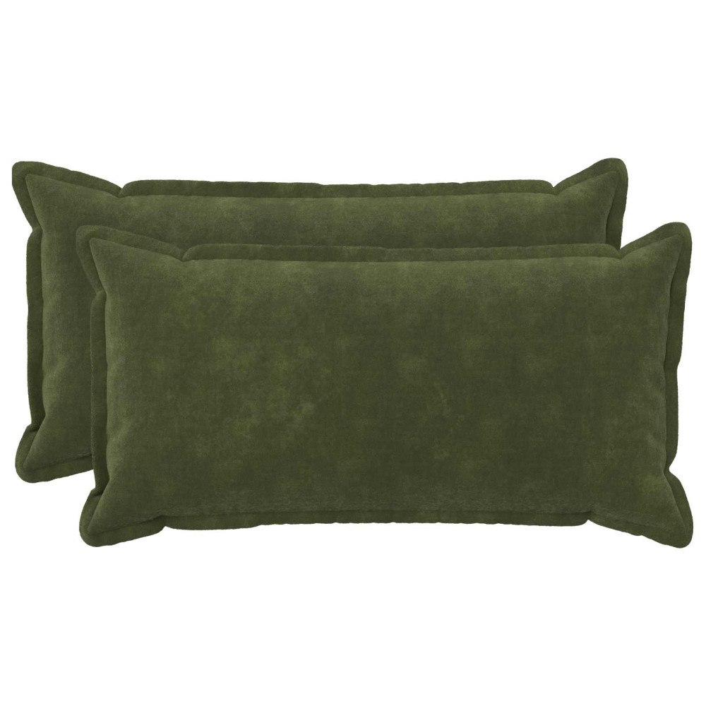 vidaXL Kudde med kudde HOUTEN 2 st Grön Mikrofiber Fleece