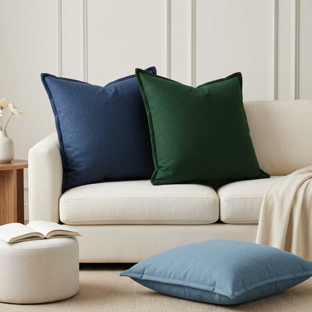 vidaXL Kudde med kudde HOUTEN 2 st Blå Faux Linne
