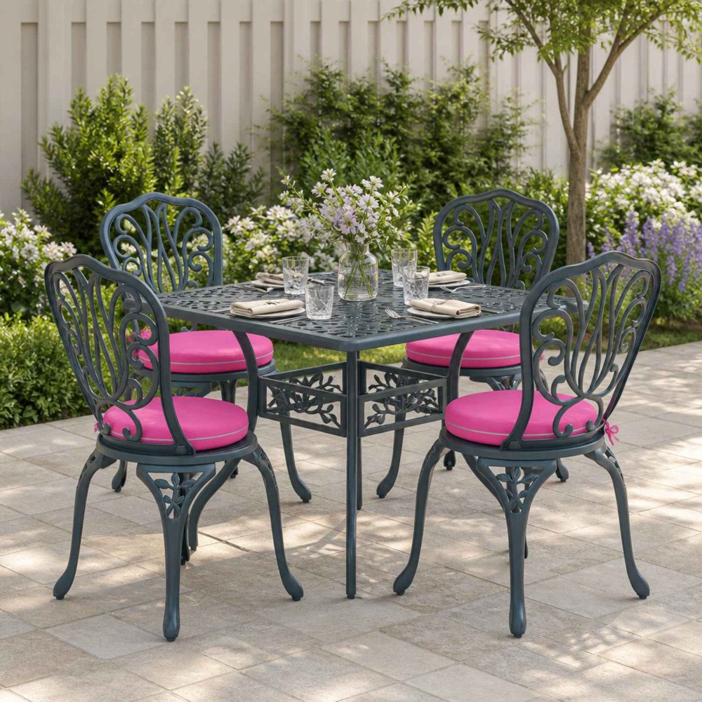 vidaXL Sittkuddar SOEST 4 st 100% Polyester Rosa Ø 35 x 7 cm