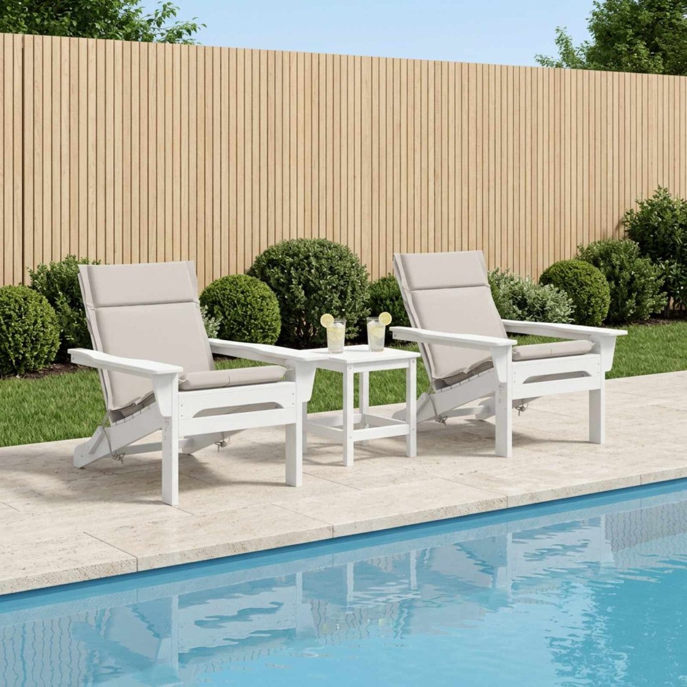 vidaXL Stolsdyna med låg rygg GEMERT 2 st 100% Polyester Vit