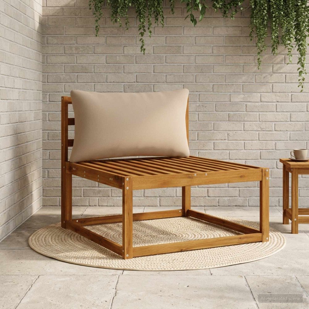 vidaXL Ryggkudde PUTTEN 100% Polyester Sand 70 x 40 x 15 cm