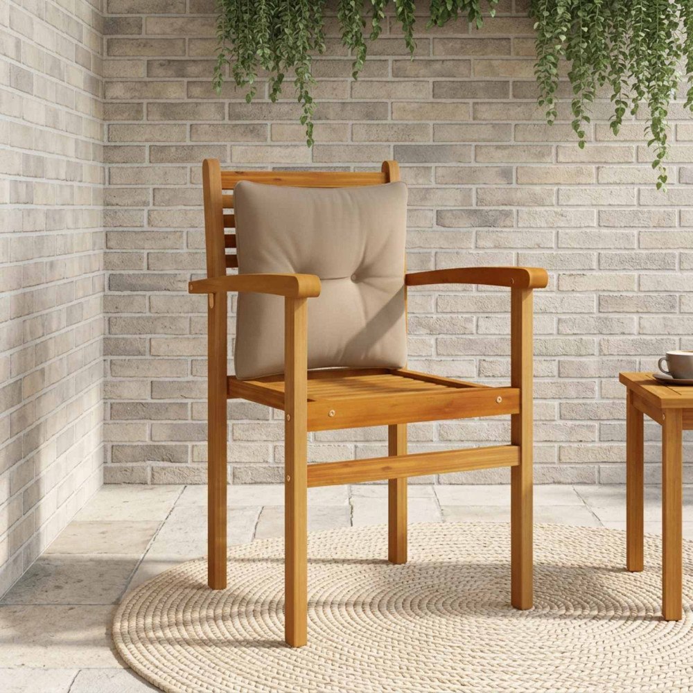 vidaXL Ryggkudde PUTTEN 100% Polyester Taupe 40 x 40 x 10 cm
