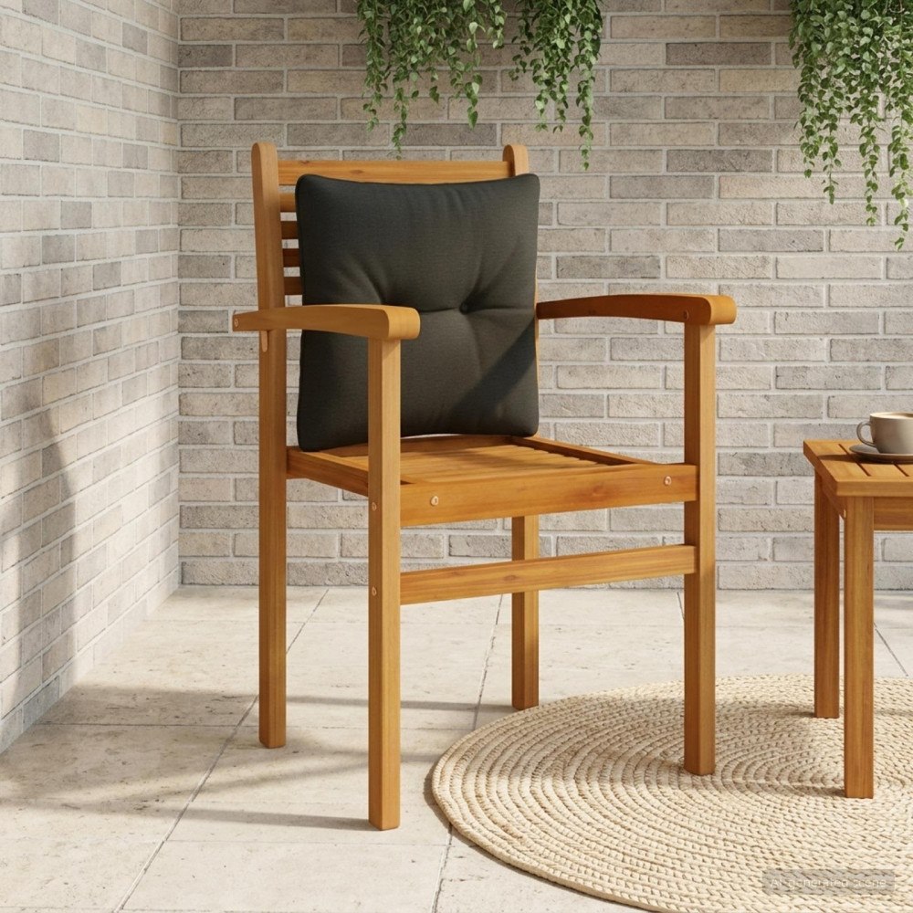 vidaXL Ryggkudde PUTTEN 100% Polyester Svart 40 x 40 x 10 cm