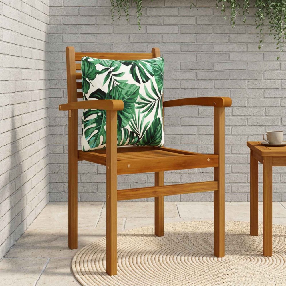 vidaXL Ryggkudde PUTTEN 100% Polyester Bladmönster 40 x 40 x 10 cm