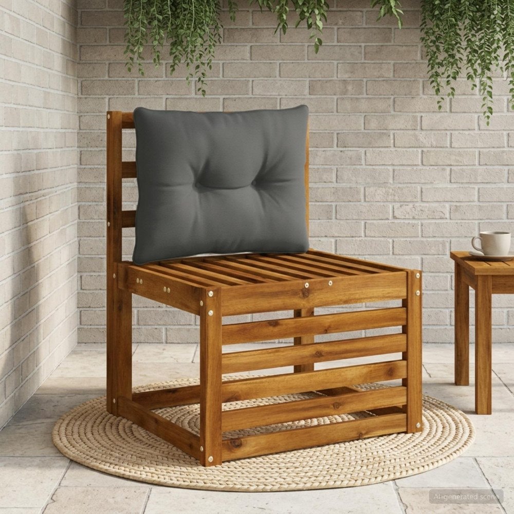 vidaXL Ryggkudde PUTTEN 100% Polyester Antracit 50 x 40 x 10 cm
