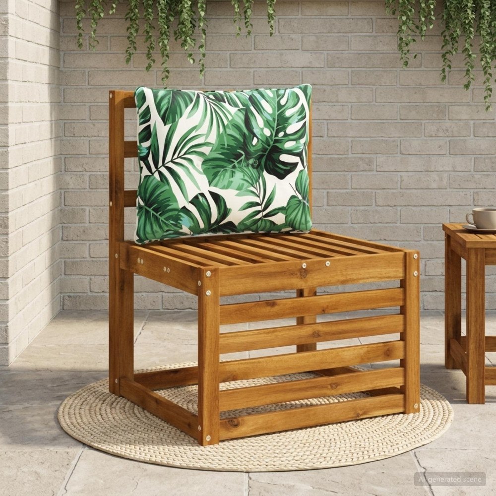 vidaXL Ryggkudde PUTTEN 100% Polyester Bladmönster 50 x 40 x 10 cm