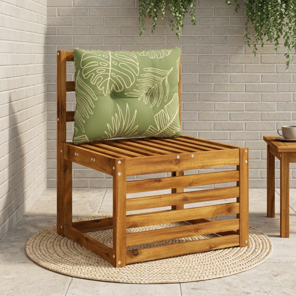 vidaXL Ryggkudde PUTTEN 100% Polyester Bladdesign 60 x 40 x 10 cm