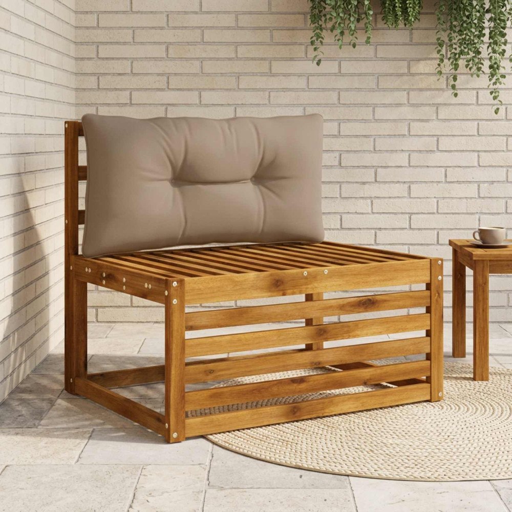vidaXL Ryggkudde PUTTEN 100% Polyester Taupe 80 x 40 x 10 cm