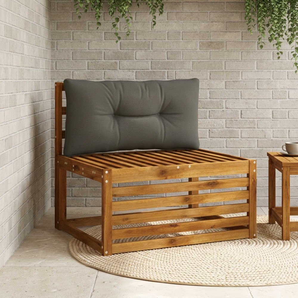 vidaXL Ryggkudde PUTTEN 100% Polyester Antracit 80 x 40 x 10 cm