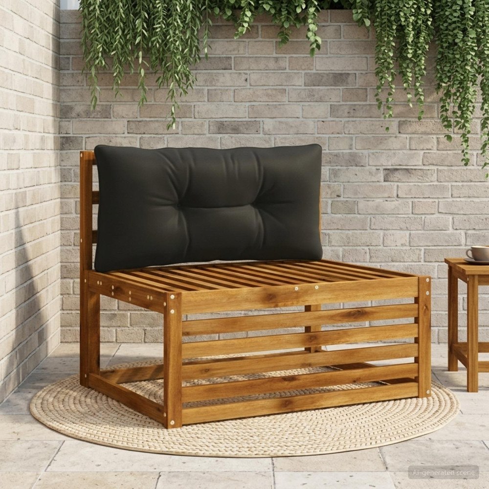 vidaXL Ryggkudde PUTTEN 100% Polyester Svart 80 x 40 x 10 cm