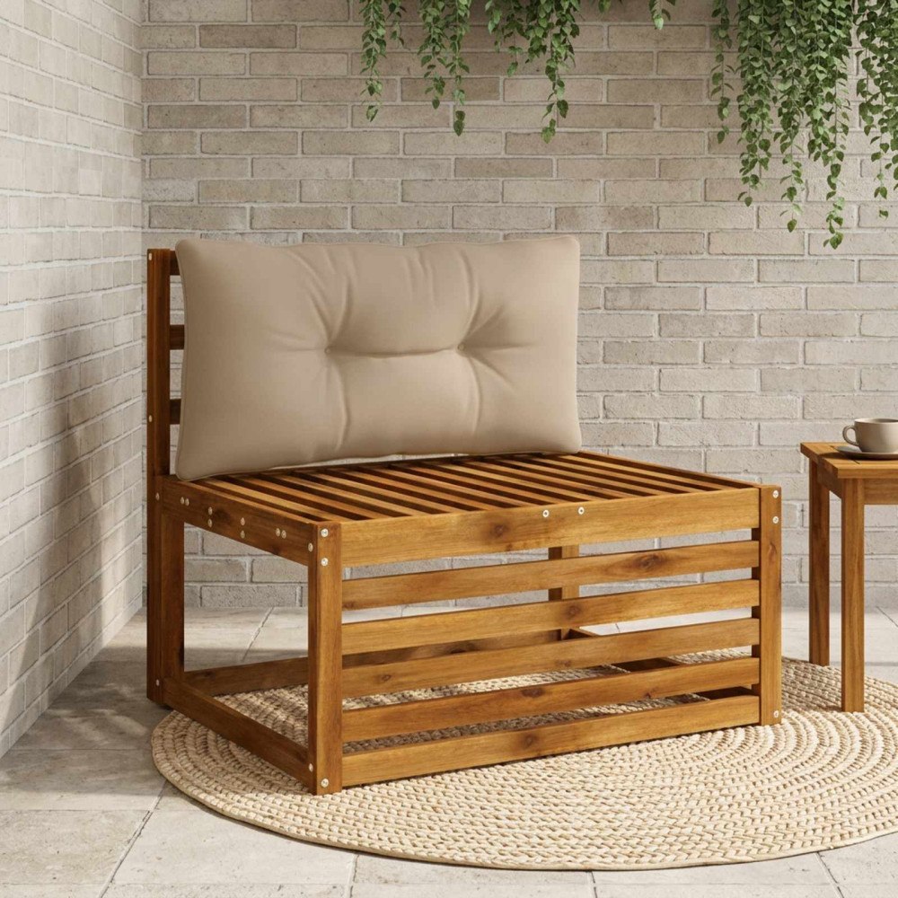 vidaXL Ryggkudde PUTTEN 100% Polyester Taupe 80 x 40 x 10 cm