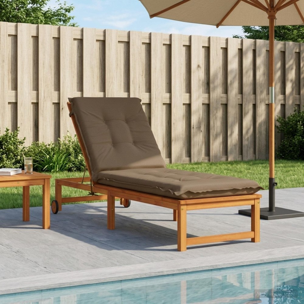 vidaXL Solstol Kudde GEMERT 100% Polyester Taupe 190 x 50 x 9 cm