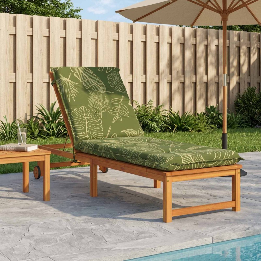 vidaXL Solstol Kudde GEMERT 100% Polyester Bladdesign 190 x 60 x 9 cm